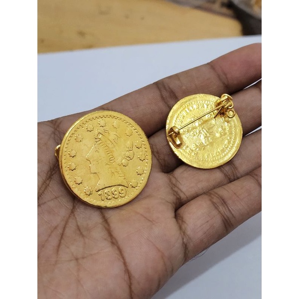 Bross Peniti Rupiah Bros Ringgit sedang grade B Lapis emas 24k