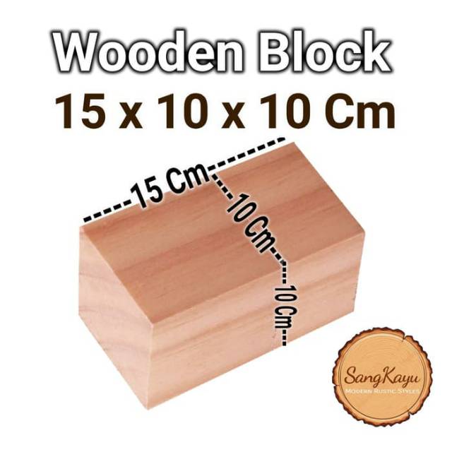 Wooden Block 15x10x10 Cm Balok kayu Wooden Cube Bahan craft dekorasi