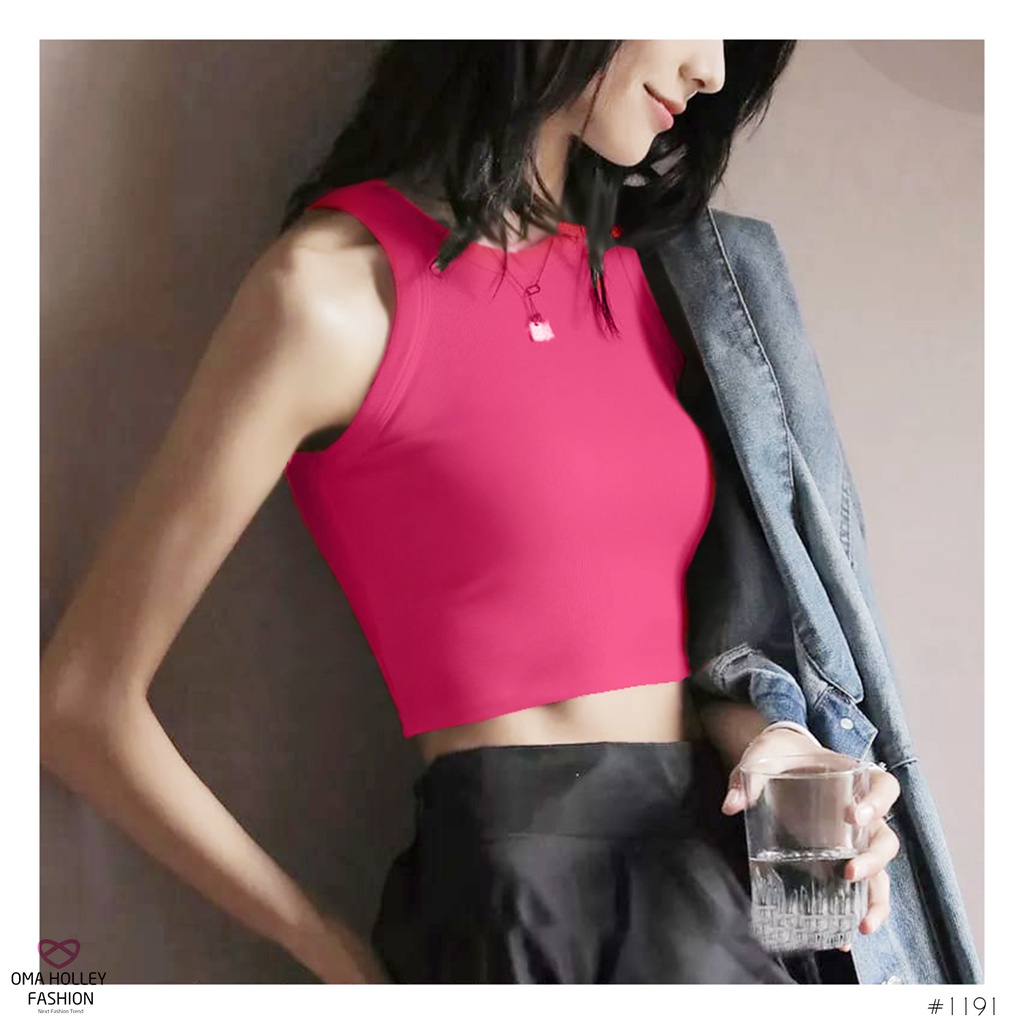 (COD) OH Fashion Ashley Tanktop Crop Satu #1191/#1227