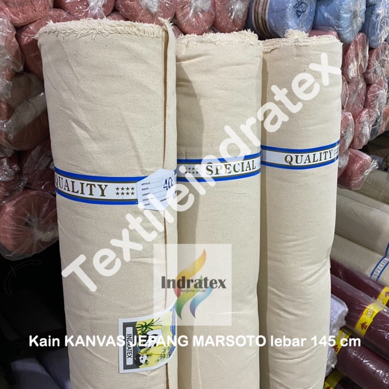 ( per setengah meter ) kain KANVAS JEPANG CANVAS TEBAL MARSOTO lebar 145 cm meteran bahan alas karpet carpet sepatu tas totebag tote goodie bag sofa media lukis craft embroidery monks cloth tufting punch needle sulam menyulam tirai hordeng gorden