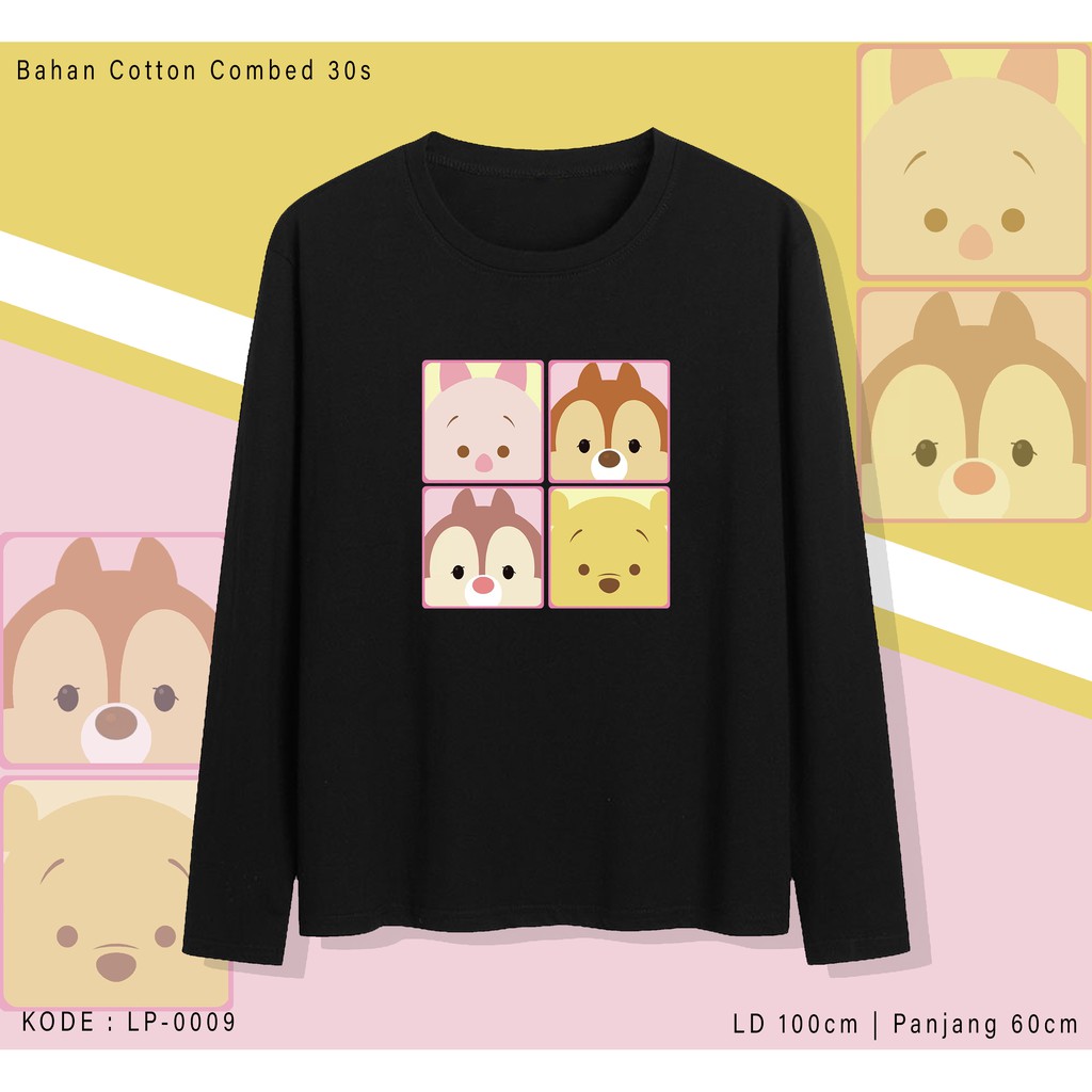 TSUM POOH  / TERMURAH BAJU KAOS KATUN WANITA/ PRIA UNISEX LENGAN PANJANG / TUMBLR TEE /  OVERSIZE