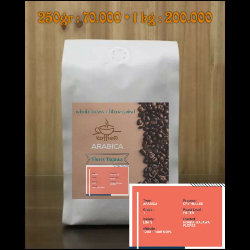 

arabica flores bajawa 250gr 1kg grade 1