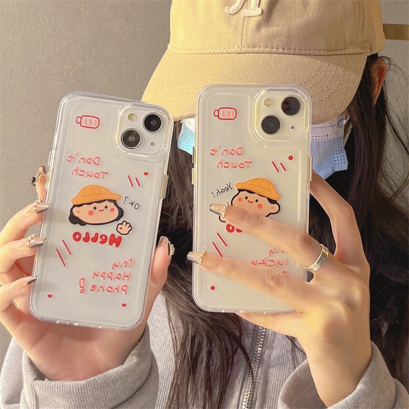 Soft case Transparan Motif Kartun Laki-Laki / Perempuan Untuk iphone 11 12 13 pro max x xs xr xsmax 7 8 plus