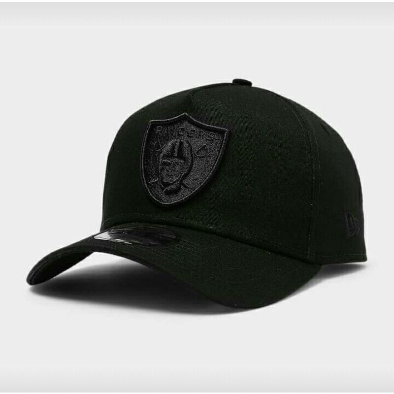 RAIDERS Hitam / Bahan Hitam / Topi Premium 9Forty Aframe