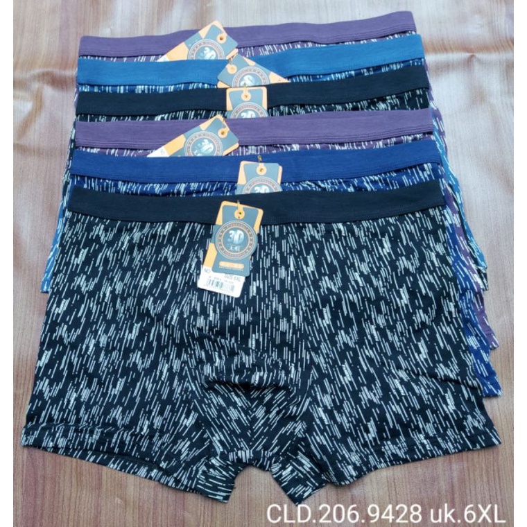 3PCS!!! Celana dalam boxer laki EXTRA halus BIG katun karet tipis / boxer cowok gendut