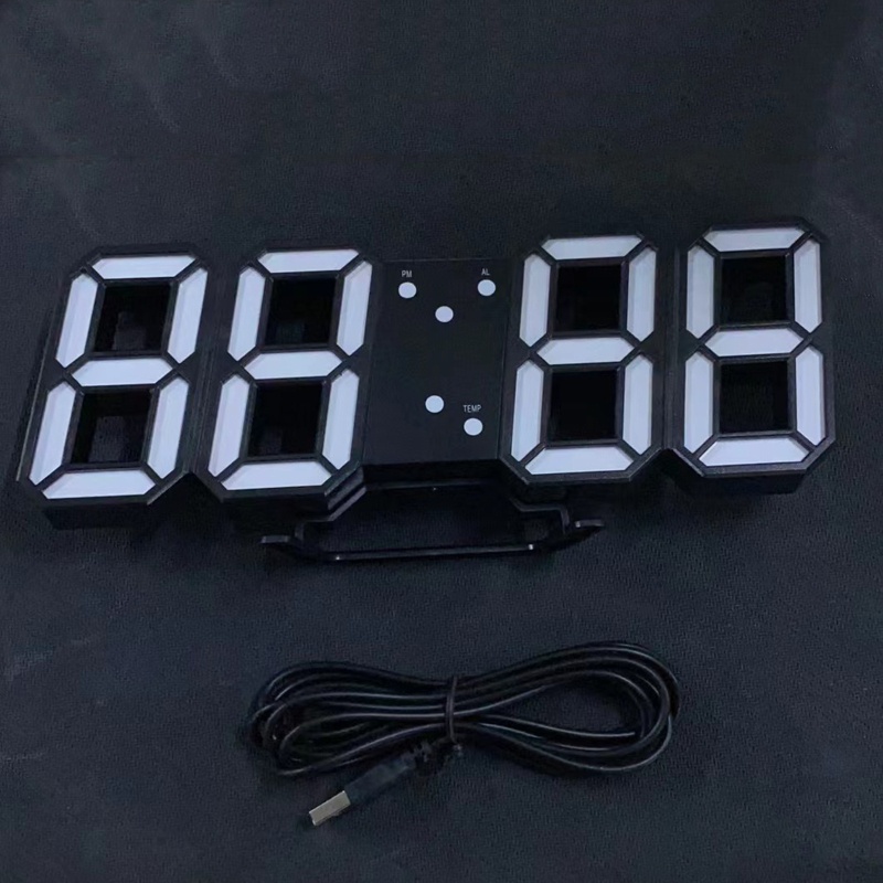 Btsg Jam Alarm Digital LED 3D Desain Modern Untuk Dinding / Meja