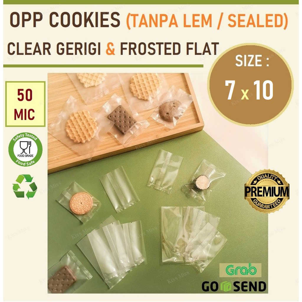 Plastik OPP cookies TANPA LEM - 7x10 - TEBAL - biji - kue kering - nastar - bakery - bubuk - coklat