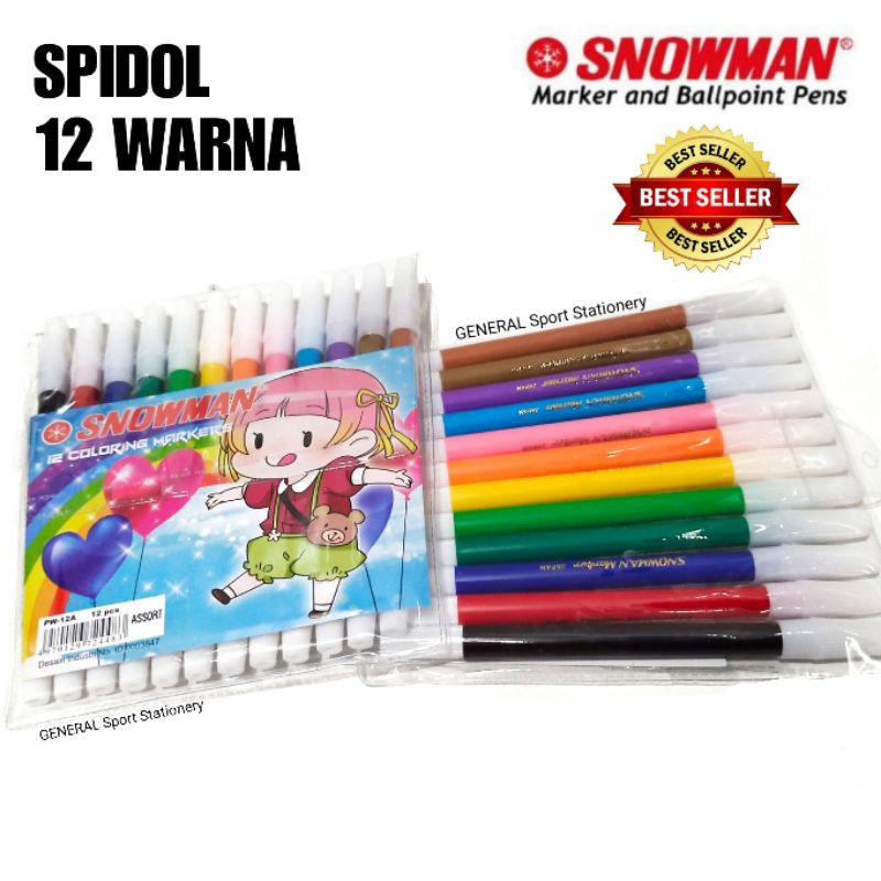 

Spidol 12 Warna SNOWMAN