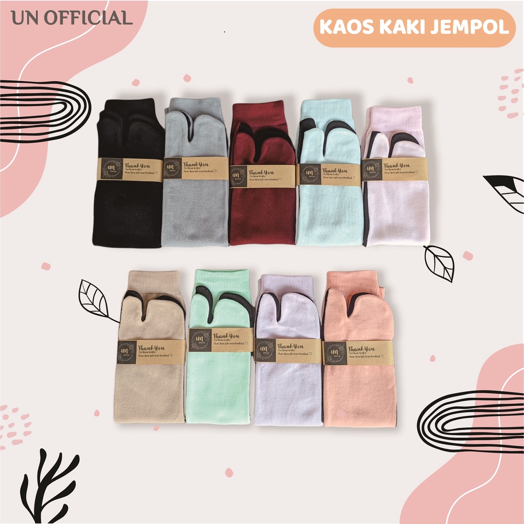 Kaos Kaki Jempol Wanita Muslimah / Muslim Telapak Hitam Panjang - Polos Premium