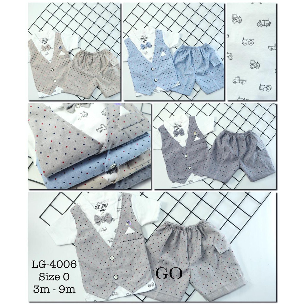 gos RIB POLKA SETELAN Anak Cowok Baju Rompi Bermotif Best Seller