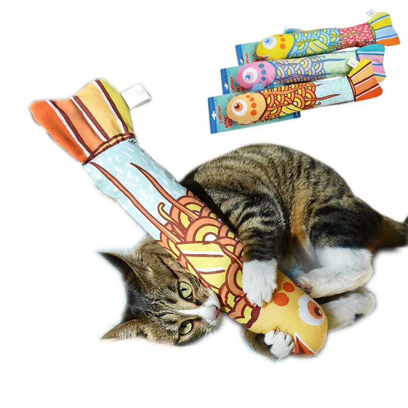 PREORDER Fish design Interactive Crackle Fancy Catnip Cat Toy trainning Colorful Fish Cat Mint