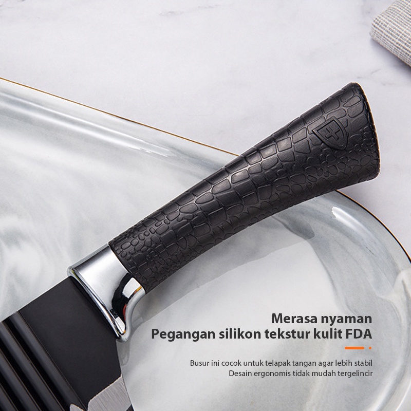 Pisau Dapur Set isi 6pcs Kitchen Black Knife Set Pisau tajam/ hadiah/ kemasan kotak hadiah