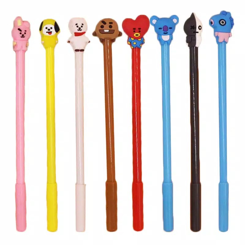 

pulpen gel bentuk unik dan lucu - pulpen import - pulpen lucu - pulpen import murah - BT21 - BTS