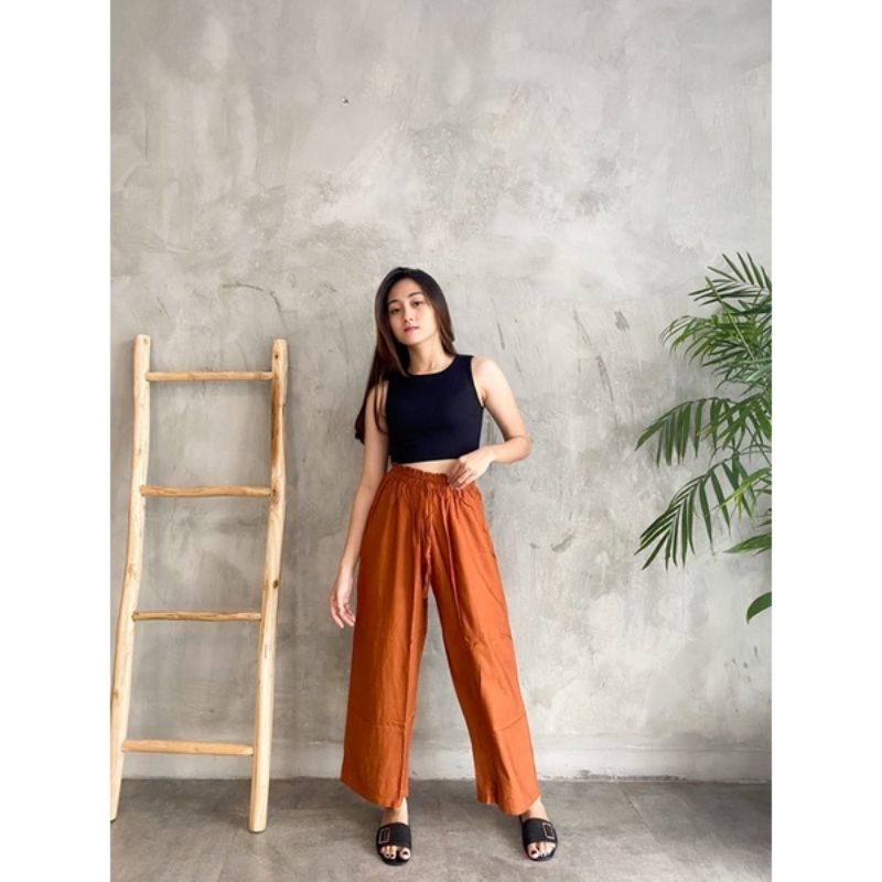 COD CELANA KULOT RAYON PREMIUM POLOS JUMBO MUAT BB 80 KG / CELANA KULOT RAYON TALI SERUT BIGSIZE