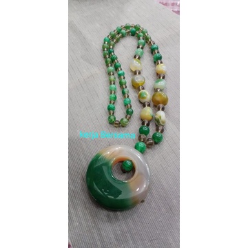 kalung batu akik benjol dengan liontin