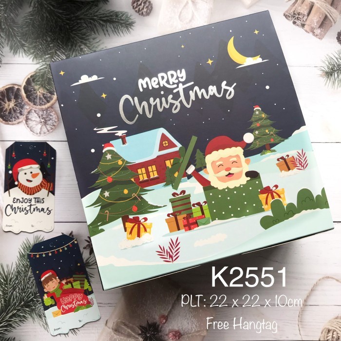 Kotak Box Kardus Natal Christmas Brownies Cake Lapis Legit Toples Kue 10pcs