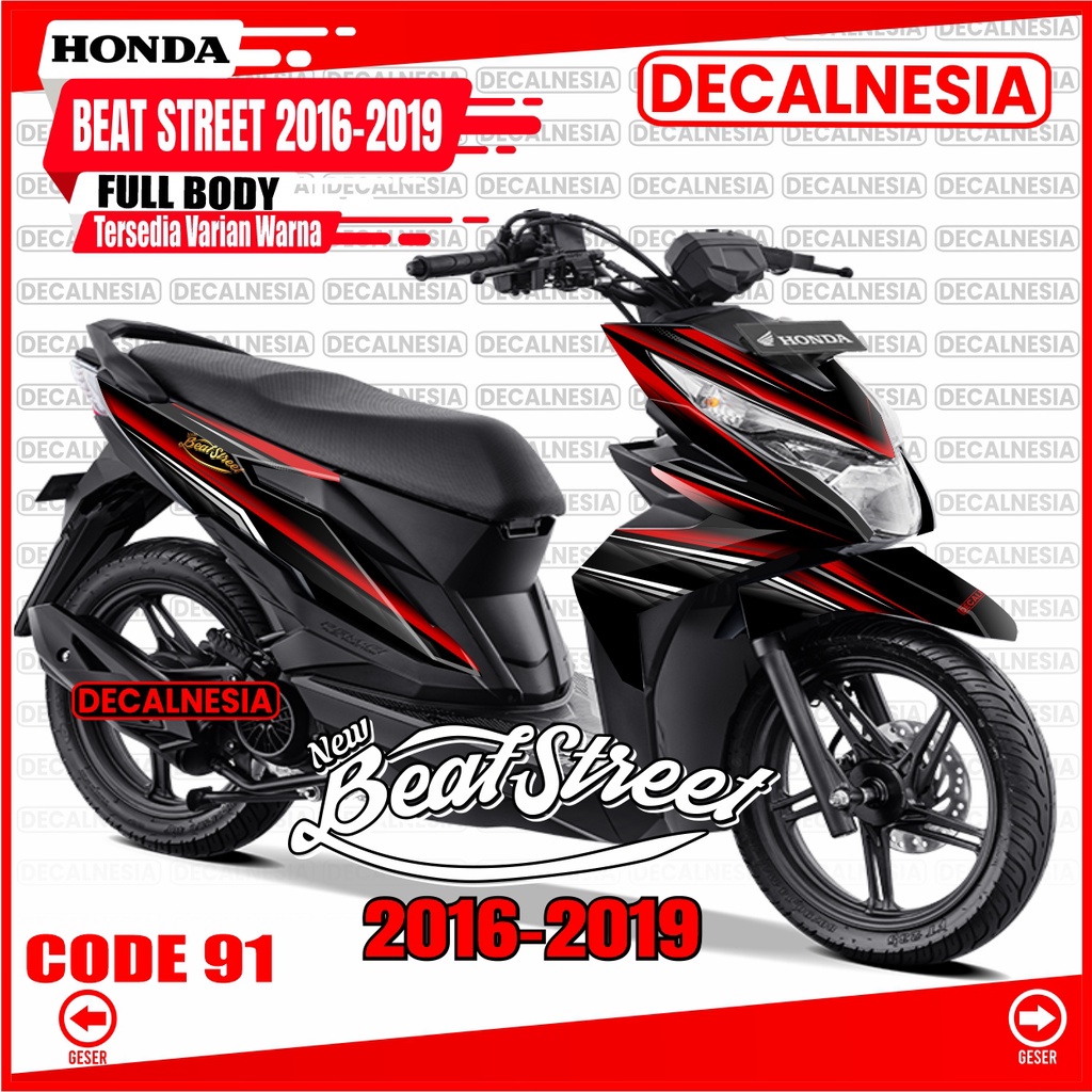 Honda Decal Beat Street Old 2016 2017 Full Body Stiker Motor Beat Street 2018 2019 Sticker Modif Dek