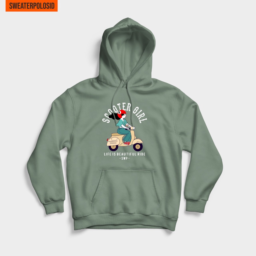 SWEATERPOLOSID Hoodie Jumper Scooter Girl S - XXL (Pria & Wanita)