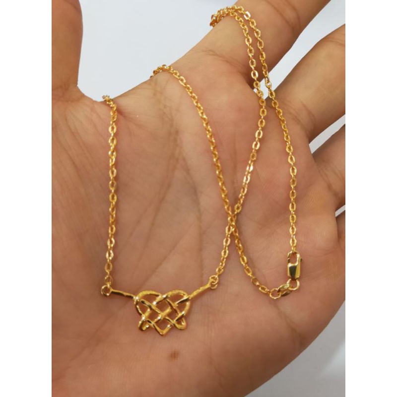 Kalung Ikatan Cinta holo, Perak 925, Sepuh Emas Rosegold