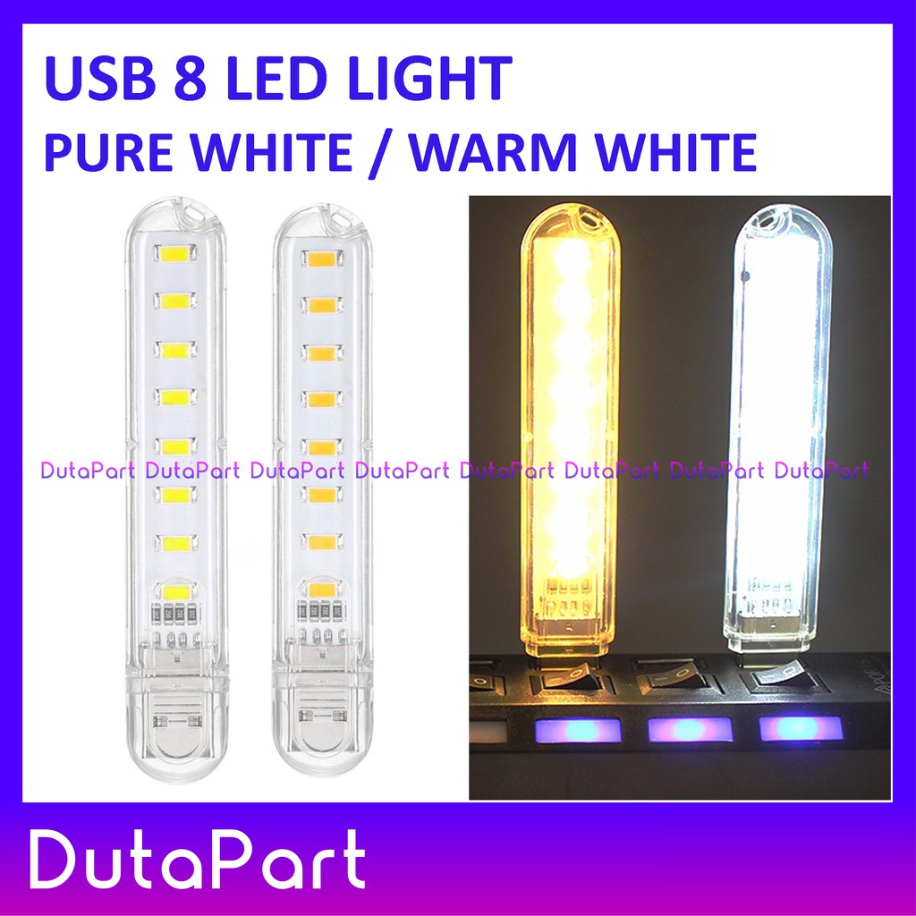 USB 8 Mata LED Mini Light 5V Lampu Senter Tidur Darurat Emergency Lamp