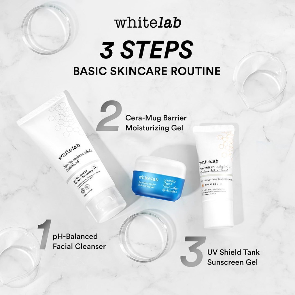 WHITELAB Skincare (Day Cream, Night Cream,Essence, Toner, Brightening Serum, Face Wash, Eye Cream, Acne Soap, Exfoliating, Soothing, Peeling, Mugwort Mask, Cera-Mug, Bakuchiol Serum, Retinol Serum) Original BPOM