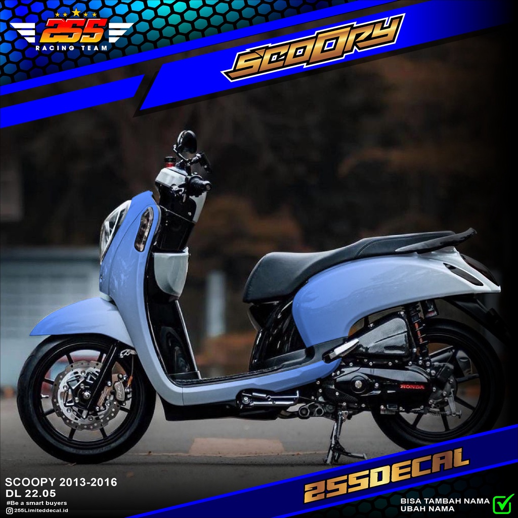 (BISA COD) Decal Scoopy full body Full Blok POLOS - Dekal Sticker Scoopy Fi 2013 2014 2015 2016 Desa