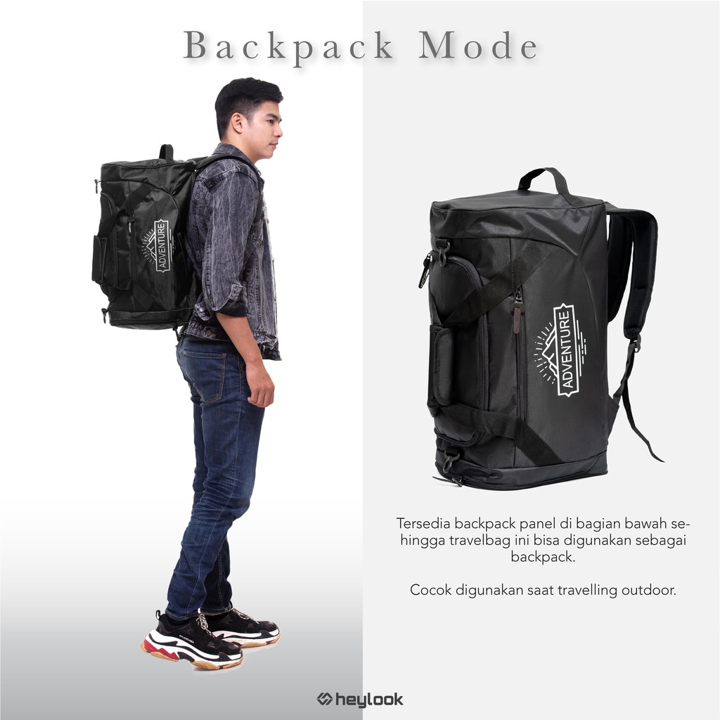 HEYLOOK Project - Travelbag Pria Travel Bag ADVENTURE Tas Gym Tas Fitness Tas Futsal Tas Pulang Kampung