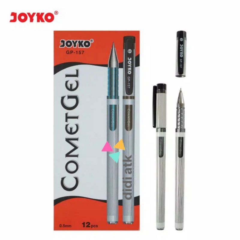 

Pulpen Pena Joyko Comet Gel GP-157 0.5mm 12 Pcs Warna Pen Hitam