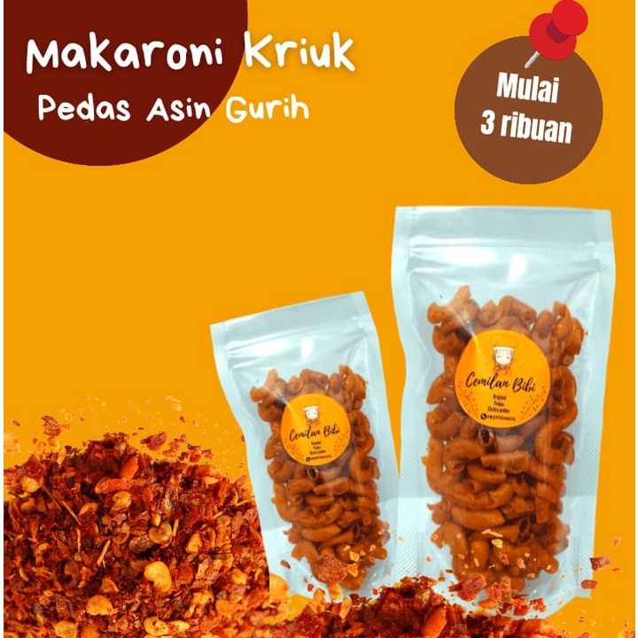 

Makaroni kriuk pedas asin gurih kemasan 50 gram