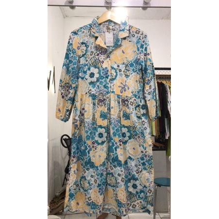 Monki Dress Midi - Monki Dress Motif Bunga