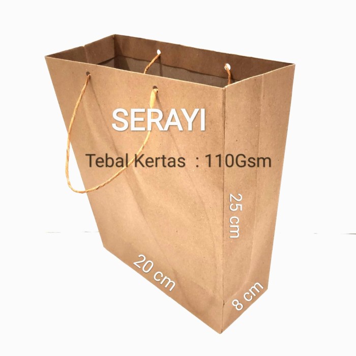 

READY COD paperbag/paper bag/ kantong belanja polos uk. 20x24x8 cm GRATIS ONGKIR