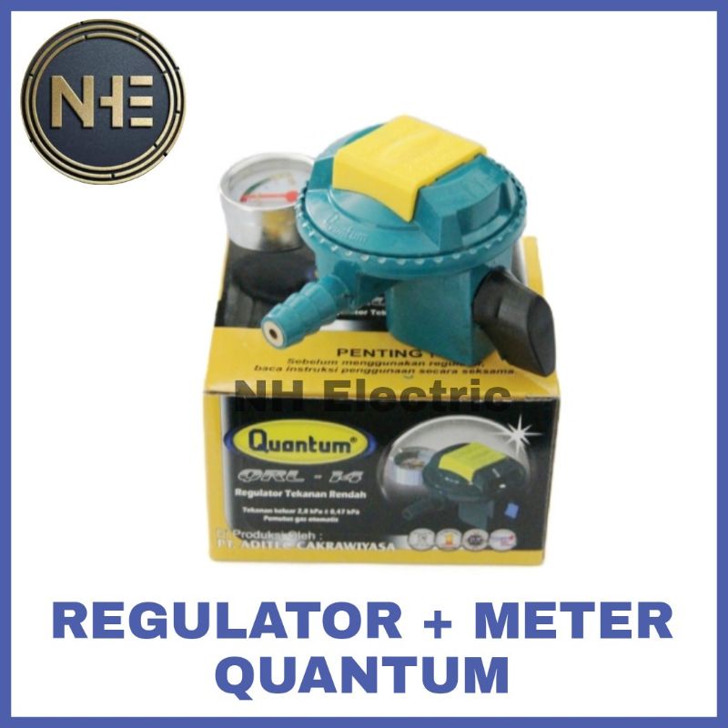 Regulator Gas + Meter QRL14 Quantum Tekanan Rendah SNI - Quantum Regulator Gas LPG QRL14 Tekanan Rendah