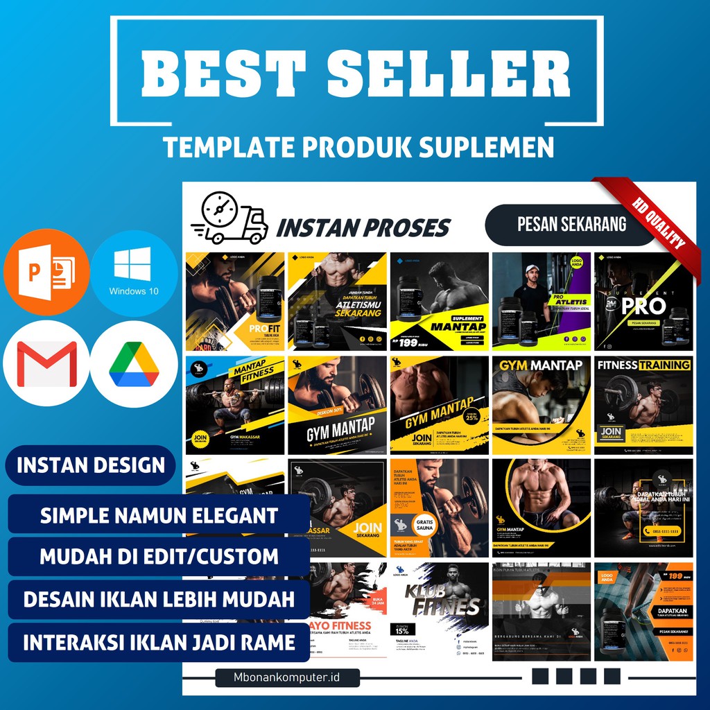 Template Desain Produk Suplemen Desain Gym Desain Tempat Gym - TD015
