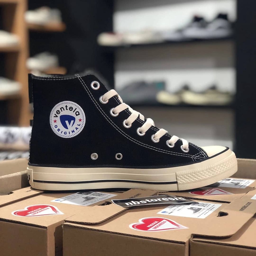 Sepatu Ventela 70s Ethnic High Black natural Sepatu Vantella Original 100%