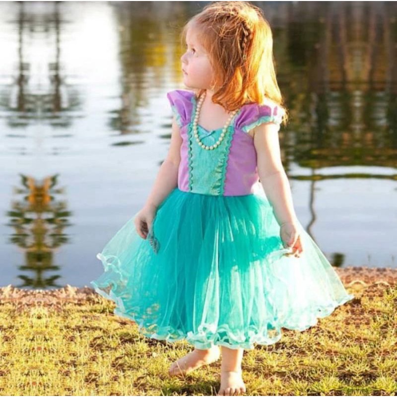 dress princess  Ariel little mermaid | dress mermaid baby girl | baju dress anak mermaid