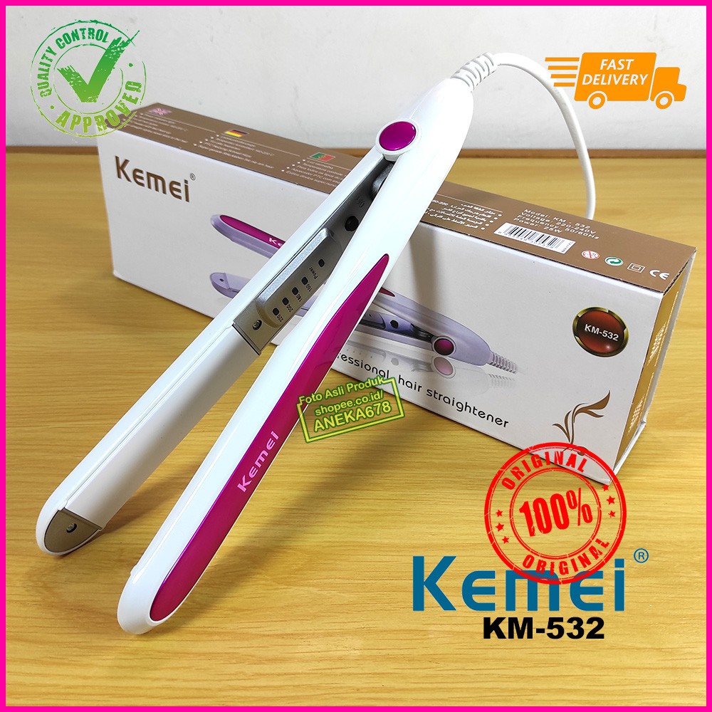 KEMEI KM 532 CATOKAN LURUS ALAT CATOK RAMBUT KERAMIK ORIGINAL KM532