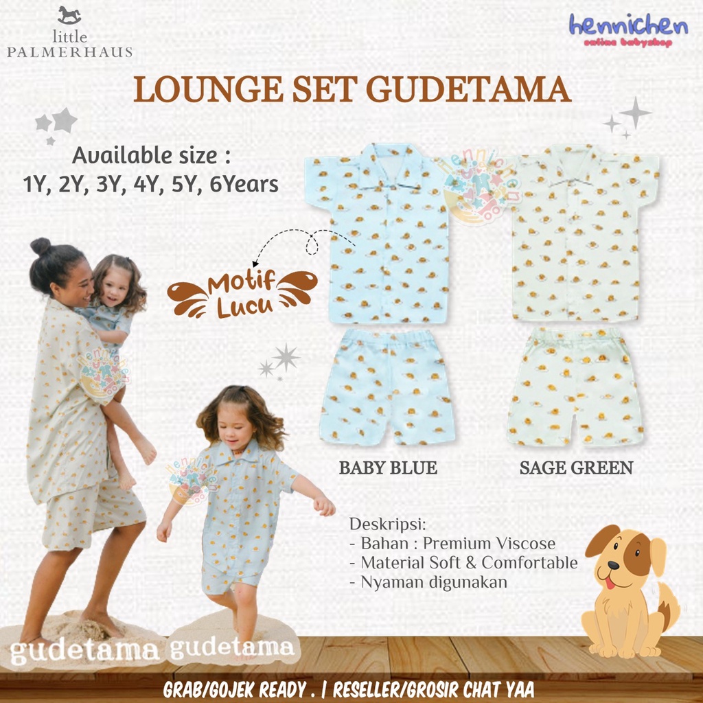 PROMO 7.7 PROMO BAJU LEBARAN Little Palmerhaus GUDETAMA Piyama anak Lounge set Wear Setelan Piyama Anak