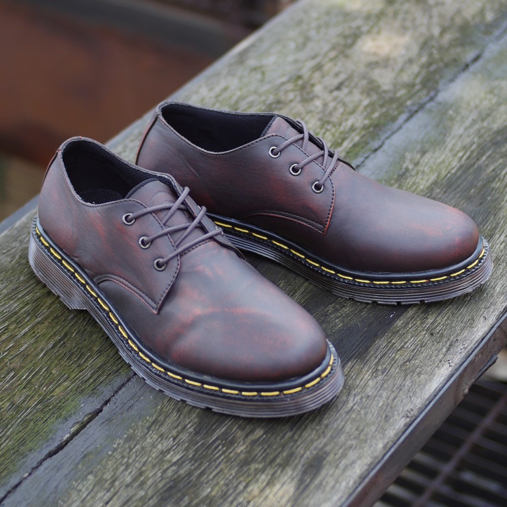 KALMAR MAROON (KULIT ASLI) |ManNeedMe x Greata| Sepatu Pantofel Pria Vintage Derby Shoes ORI