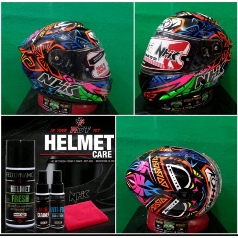 NHK HELM GP PRIME GP EDITION REMY#TRIBE|BLACK GLOSSY| DOUBLE VISOR