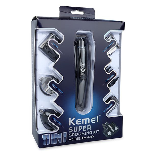 Kemei KM 600 Rechargeable 6 in 1 Hair Clipper Trimmer Beard Shaver Raz