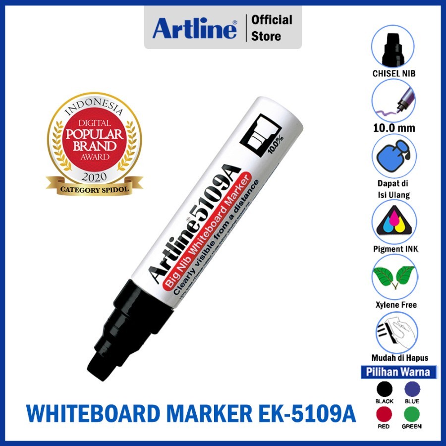 

SPIDOL ARTLINE NON PERMANENT BIG NIP WHITEBOARD MARKER EK-5109A (1PCS) +