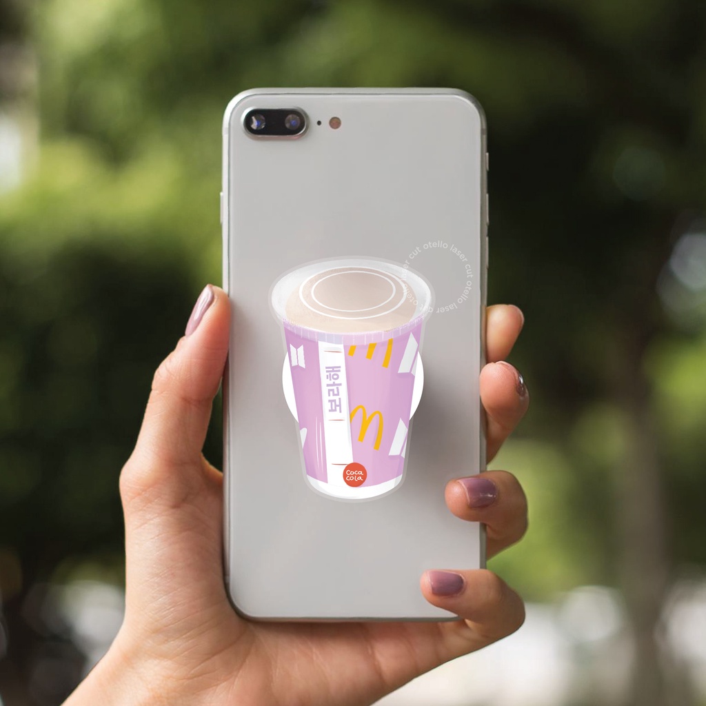 BTS Meal Griptok MCD Mcdonalds Pop Stand Bangtan Merchandise KPOP Idol Phone Grip Acrylic