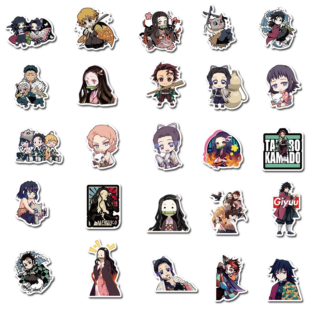 A set of 50 anime demon killer DIY guitar suitcase decal sticker gifts for children fans