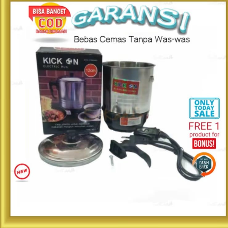 Teko Mug Listrik Pemanas Air Mini Elektrik Stainless Steel 12 Cm