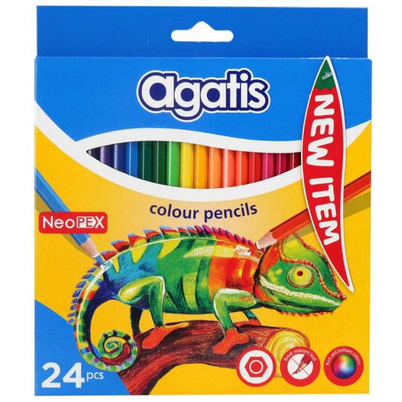 Pensil Warna AGATIS Neopex 24 Warna NH-C 24 Panjang 24 Colour Pencils
