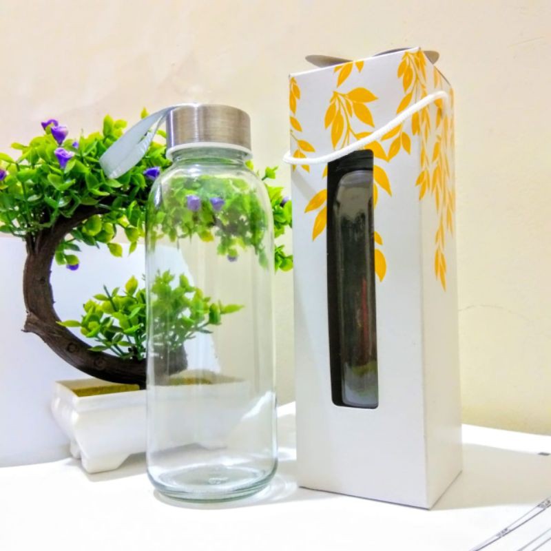 souvenir tumbler  kaca polos 420 ml kemas box