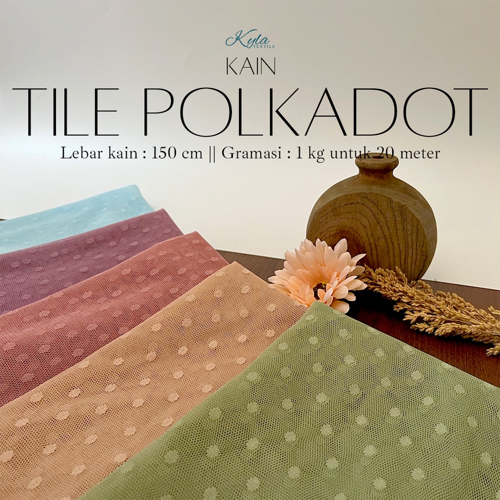 1/2 METER KAIN TILE POLKADOT