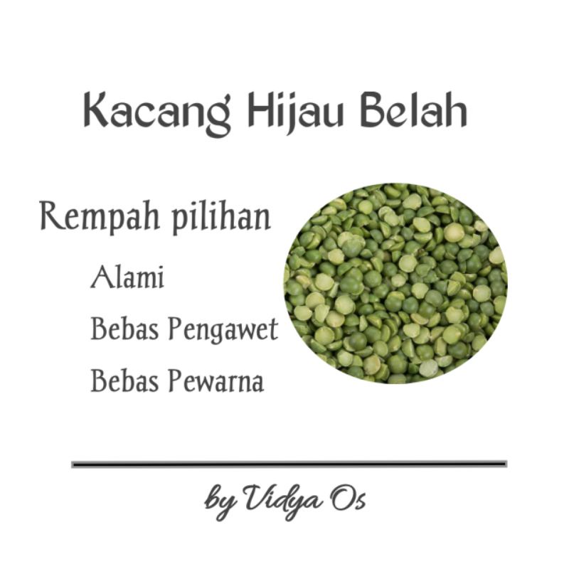

Kacang Hijau Belah 100 gr| Green beans split | kacang hijau pecah