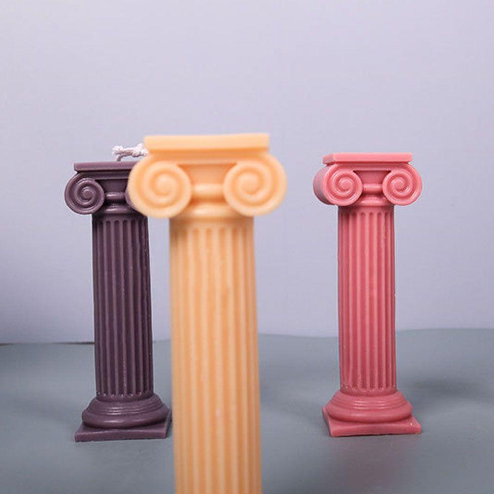 Nanas Klasik Kolom Romawi Perlengkapan Pernikahan Clay Tools Candle Mould 3D Art Wax Mold