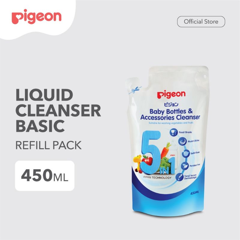 PIGEON Liquid Cleanser Basic 450ml Refill - Sabun Cuci Botol Bayi 450 ml